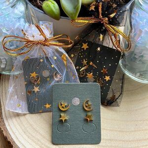 Celestial Moon and Stars Earring  Set